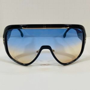 E16-1: Blue/Tan Shield Sunglasses